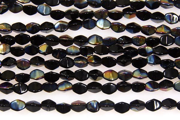 Jet Gold AB Pinch Beads