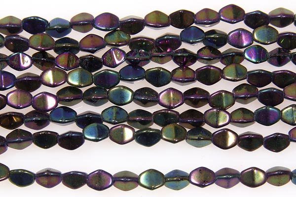Metalic Peacock Pinch Beads