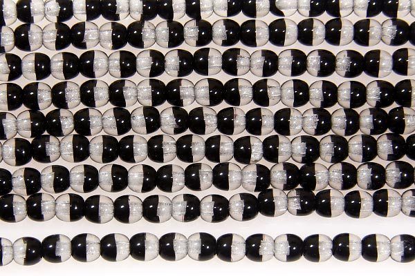 Jet Crystal 2-tone Round Beads