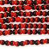 Red Black 2-tone Round Beads