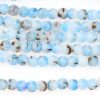 Opaque Blue Swirl Round Beads