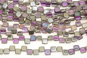 Lilac Crystal AB 2-Hole Tile