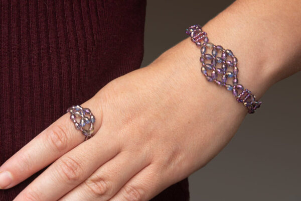 Sparkling Amethyst Valeria Bracelet Earring and Ring Kit - Image 4