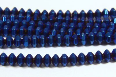 Hematite Electric Blue Bicones