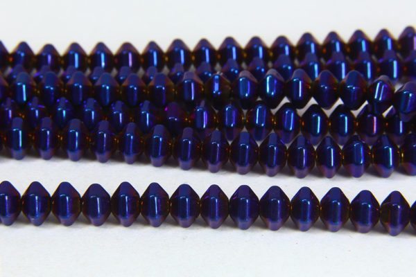 Hematite Electric Purple Bicones