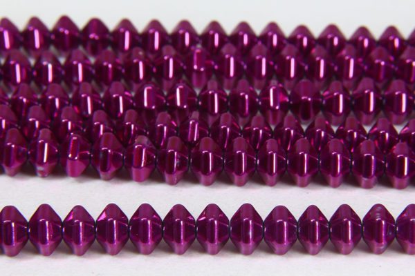 Hematite Magenta Bicones