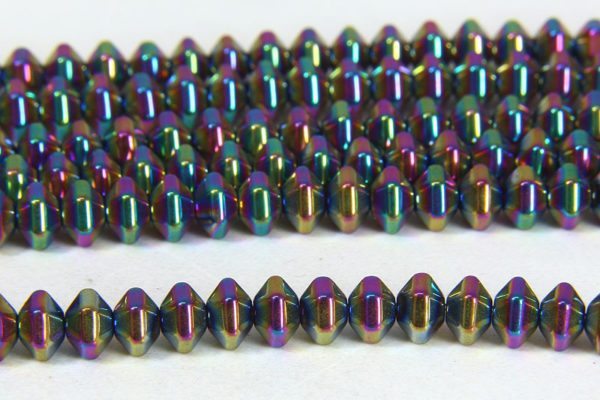 Hematite Rainbow Bicones