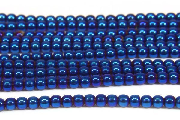 Electric Blue Round Hematite