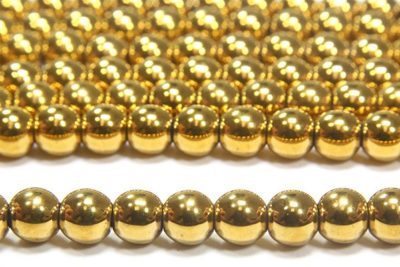 Gold Round Hematite