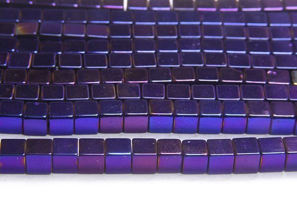 Electric Purple 4mm Hematite Cube