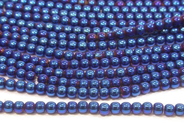 Electric Blue Round Hematite