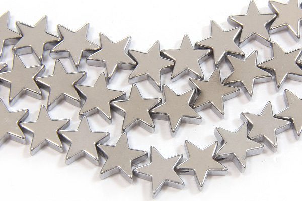 Silver 8mm Stars Hematite