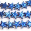 Electric Blue 8mm Stars Hematite