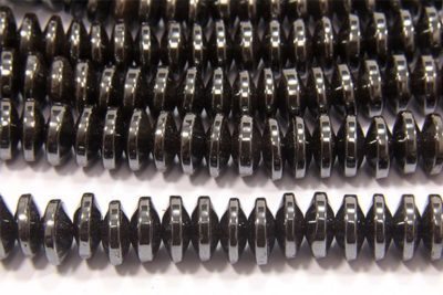 Natural 8mm Washer Cones Hematite