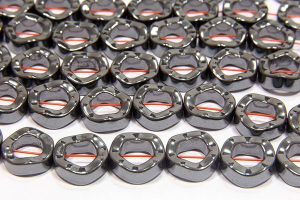 Natural 12mm Wave Rings Hematite