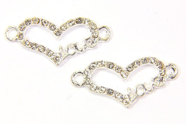 Crystal Love Heart Connector