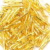 Silver Lined Gold Twisted Preciosa Bugle Beads