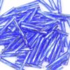 Silver Lined Egyptian Blue Twisted Preciosa Bugle Beads