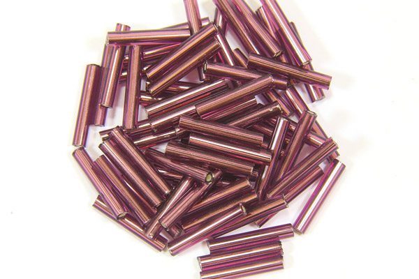 Lustre Coated Wine Purple Preciosa Bugle Beads