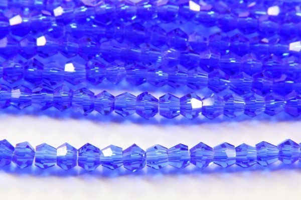 2mm Royal Blue Crystal Bicones