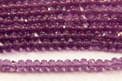 2mm Dark Violet Crystal Bicones