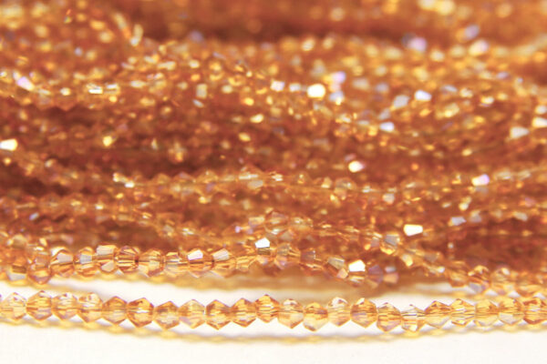 2mm Deep Champagne AB Crystal Bicones