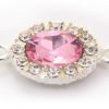 Rose Pink Oval Crystal Connector