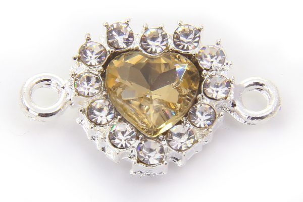 Champagne Heart Crystal Connector