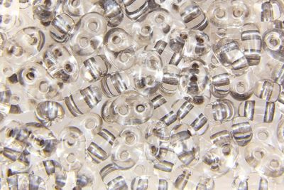 Clear Black lined Preciosa Twin Beads