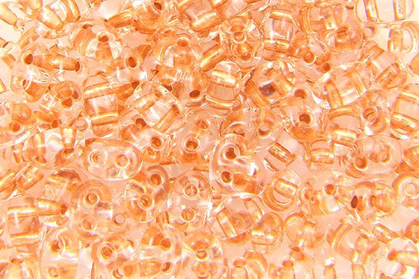 Clear Copper lined Preciosa Twin Beads