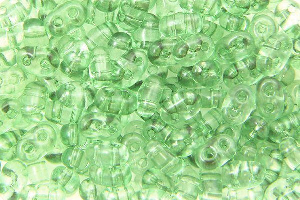 Transparent Green Preciosa Twin Beads