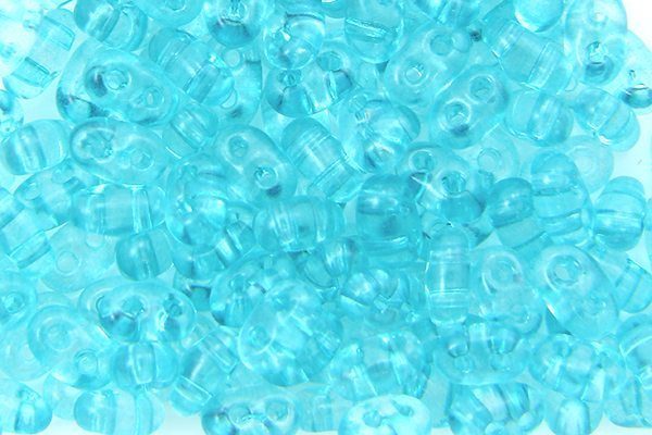 Transparent Teal Preciosa Twin Beads