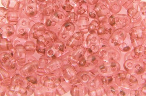 Transparent Cranberry Preciosa Twin Beads