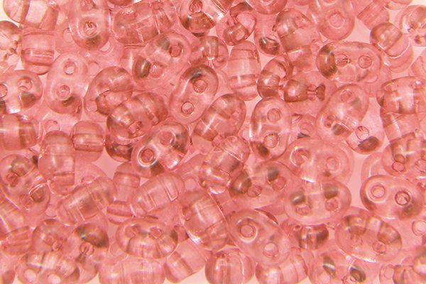 Transparent Cranberry Preciosa Twin Beads