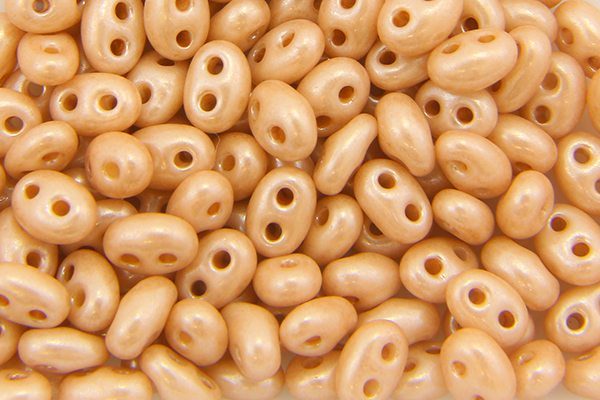 Opaque Beige Preciosa Twin Beads