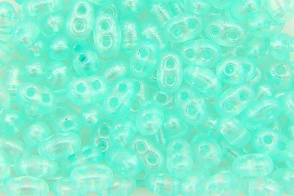 Opaque Light Turquoise Preciosa Twin Beads