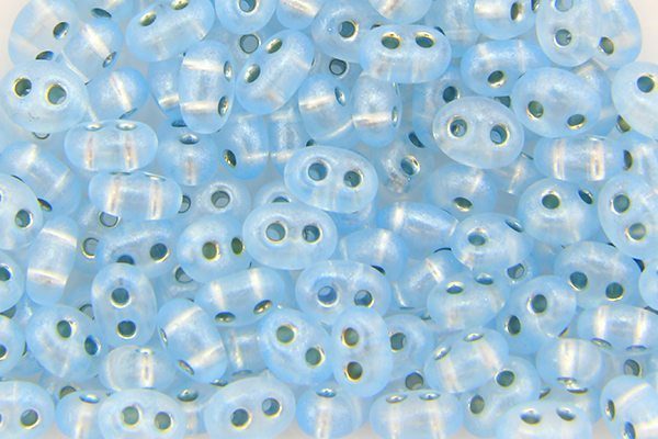 Opaque Ice Blue Preciosa Twin Beads