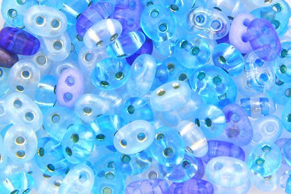 Blue Mix Opaque and Transparent Preciosa Twin Beads