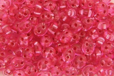 Transparent Pink Preciosa Twin Beads