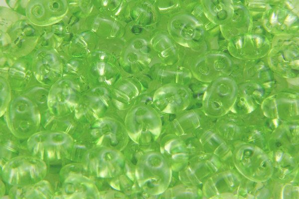 Transparent Green Preciosa Twin Beads