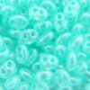 Satined Bright Turquoise Preciosa Twin Beads