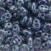 Satined Gey Blue Preciosa Twin Beads