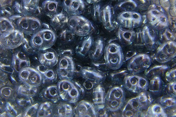 Satined Gey Blue Preciosa Twin Beads