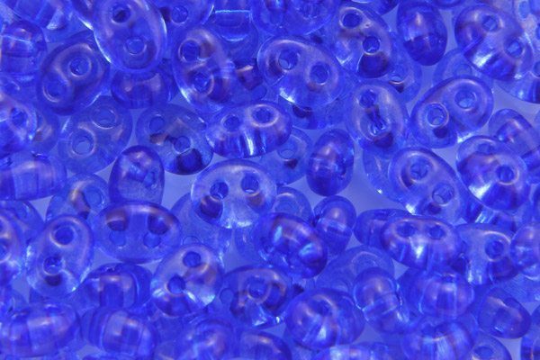 Transparent Bright Blue Preciosa Twin Beads