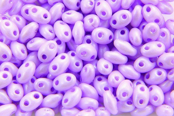 Satined Lilac Preciosa Twin Beads