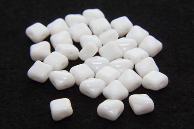 Opaque White Czech Silky Beads