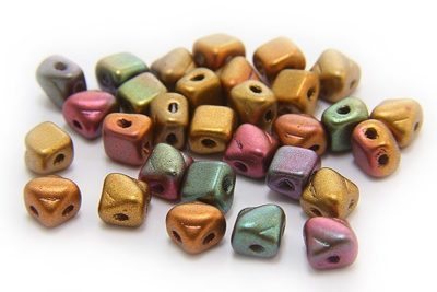 Satined Copper Violet Mix Czech Silky Beads