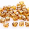 Picasso Golden Amber Czech Silky Beads