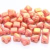 Gold Lustred Coral Czech Silky Beads