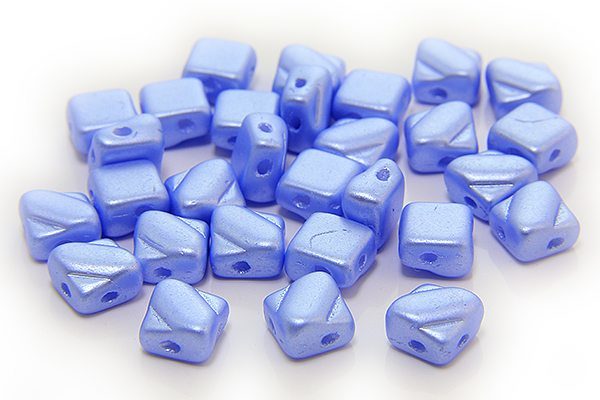 Satined Pastel Blue Czech Silky Beads